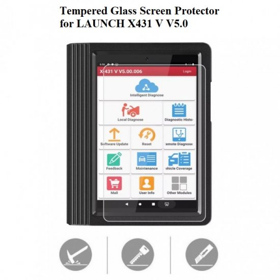 Tempered Glass Screen Protector For 8inch LAUNCH X431 V V5.0 - Click Image to Close